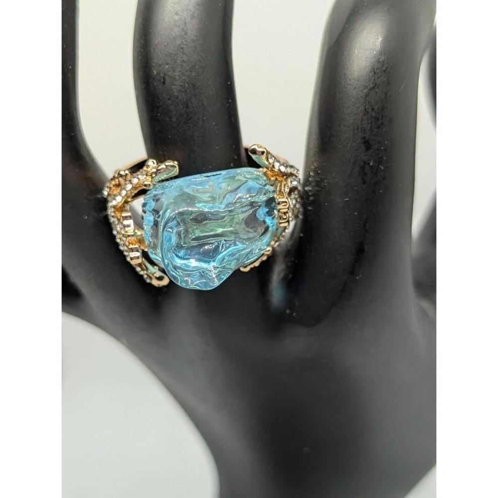Beautiful Oceans Oath Blue Wave Ring size 9.5